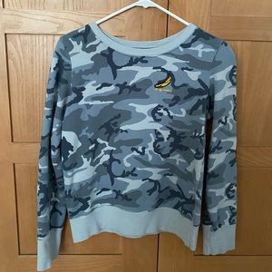 Andy Warhol cropped camo swear shirt